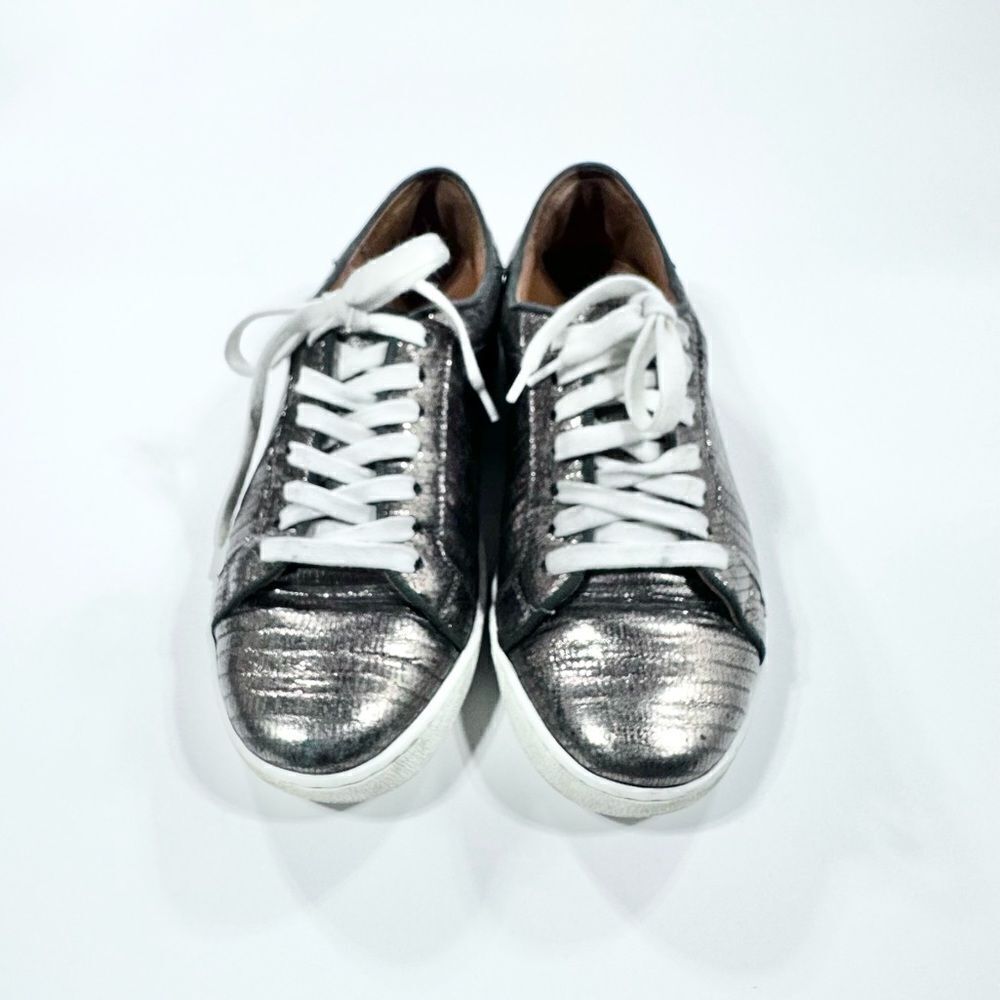 Frye Alexis low lace metallic snake skin sneaker 8